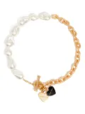 Bimba y Lola pearl-embellished heart-pendant necklace - Yellow