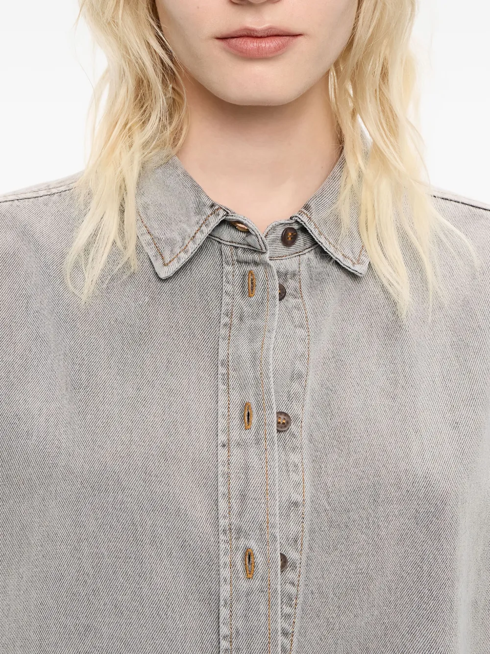 Bimba y Lola Denim blouse Grijs