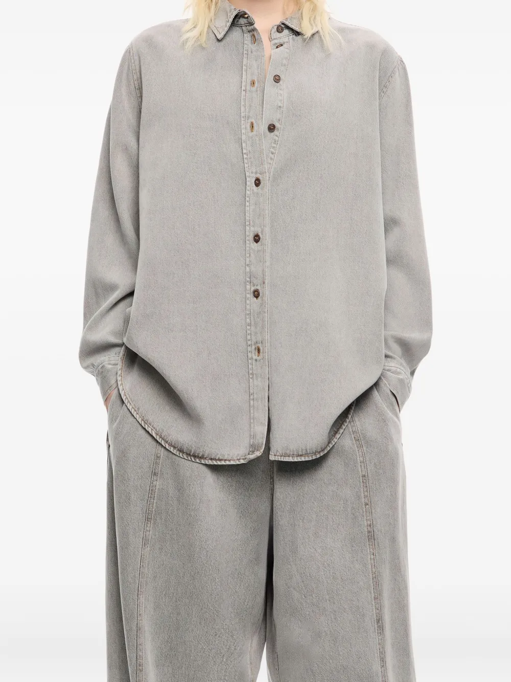 Bimba y Lola Denim blouse - Grijs