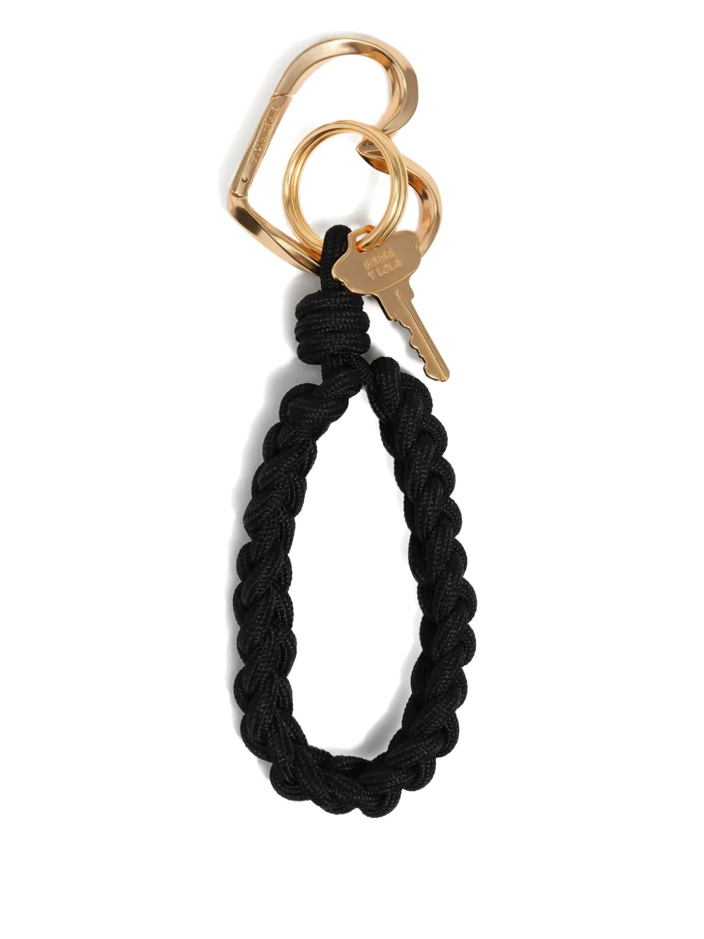 Bimba Y Lola Heart-shaped Rope Keyring In Brown
