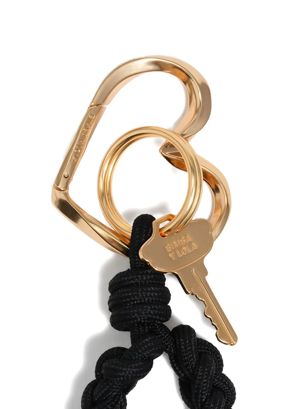 Bimba Y Lola Heart-shaped Rope Keyring In Brown