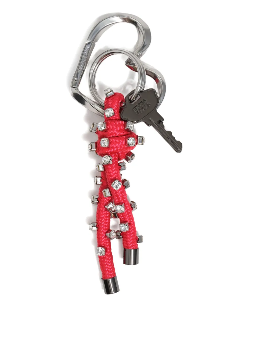 Bimba y Lola crystal-embellished rope keyring | Red | Image 1