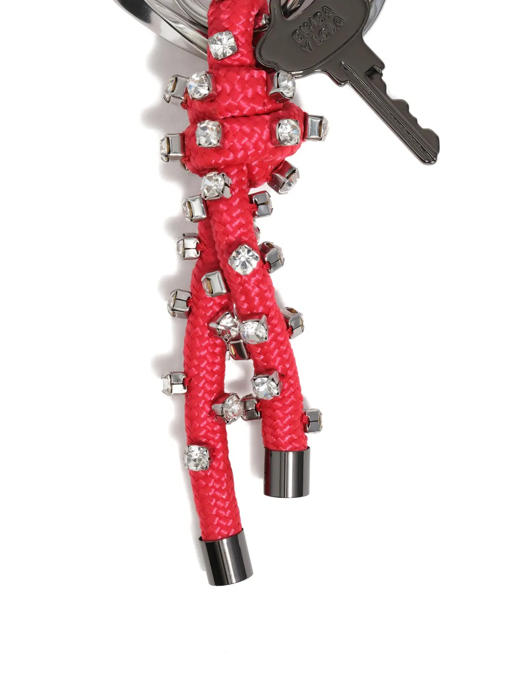 Bimba y Lola Sleutelhanger verfraaid met kristallen en touw Rood
