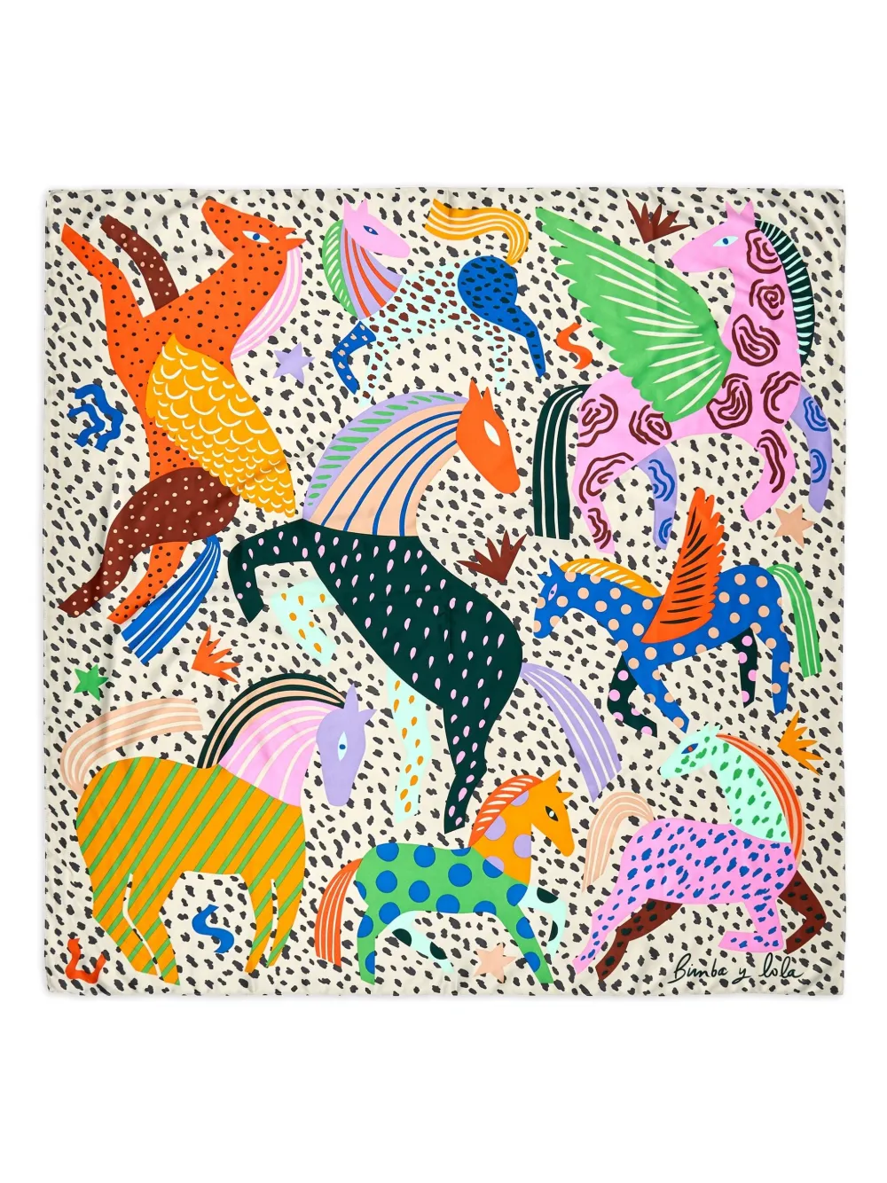 Bimba y Lola プリント スカーフ - ニュートラル Bimba y Lola プリント スカーフ - ニュートラル