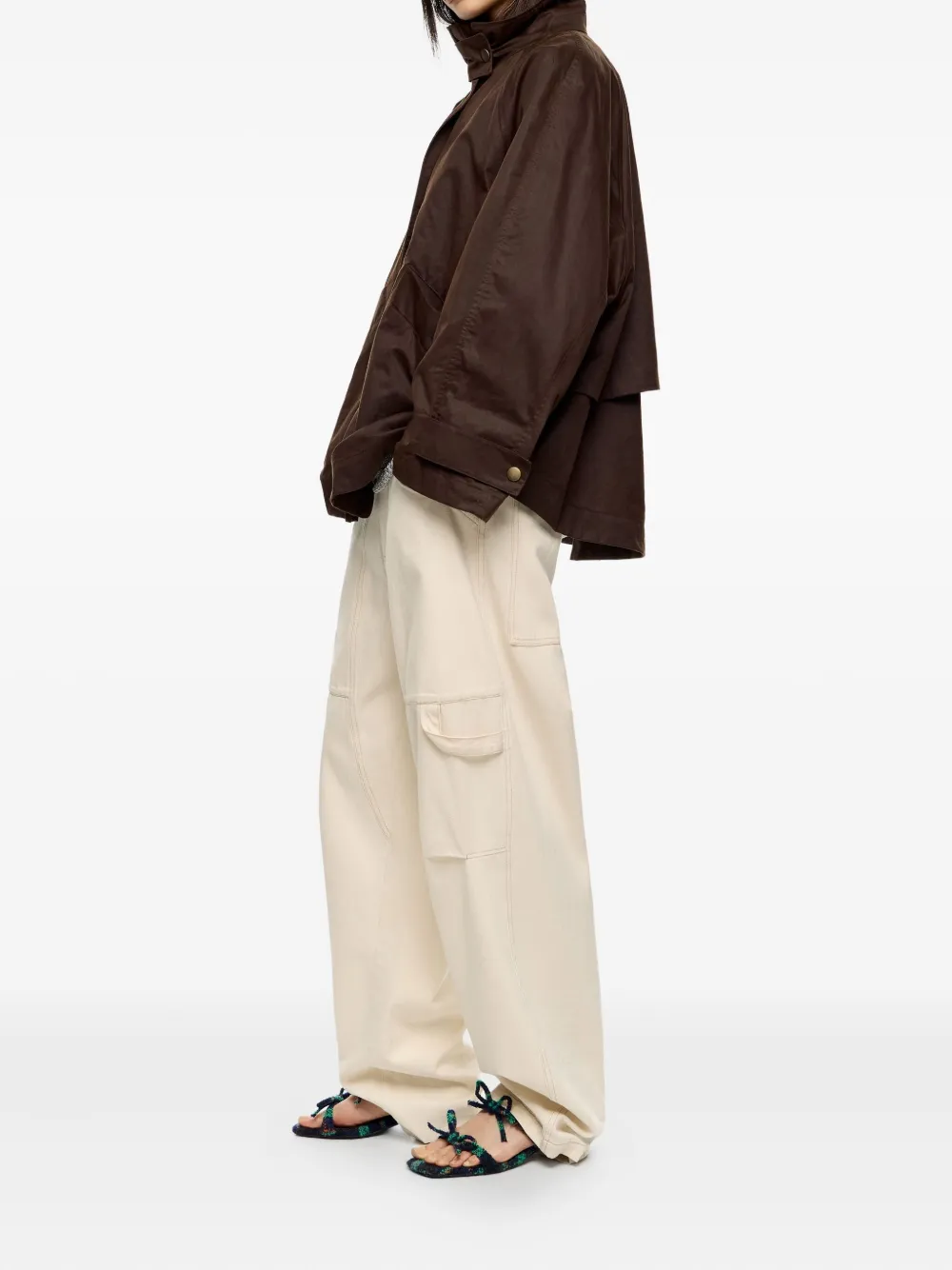 Bimba Y Lola Zip-front Jacket In Brown