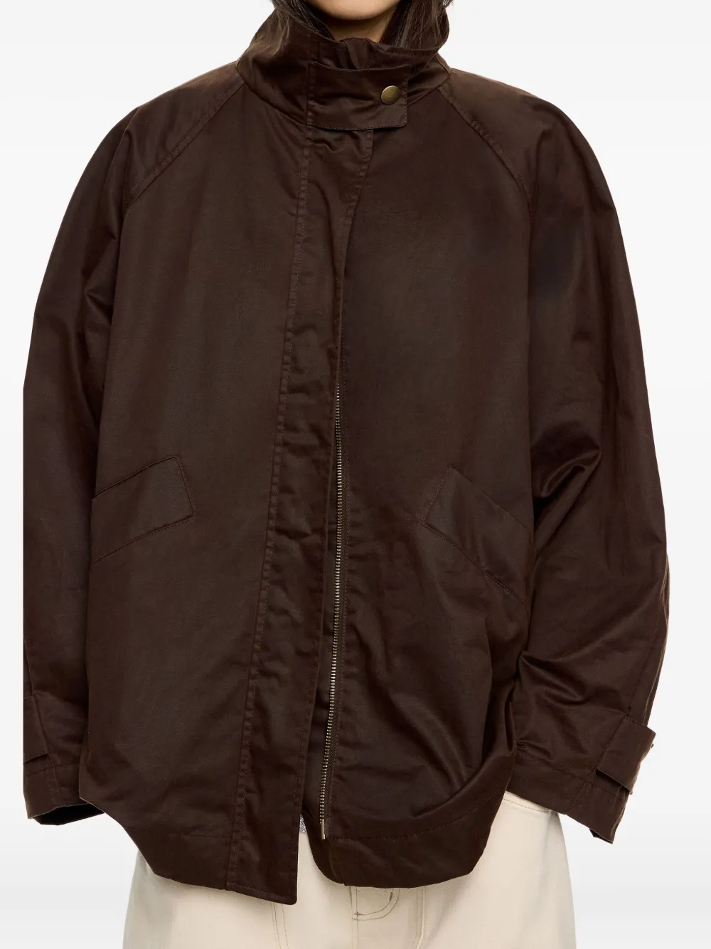 Bimba Y Lola Zip-front Jacket In Brown