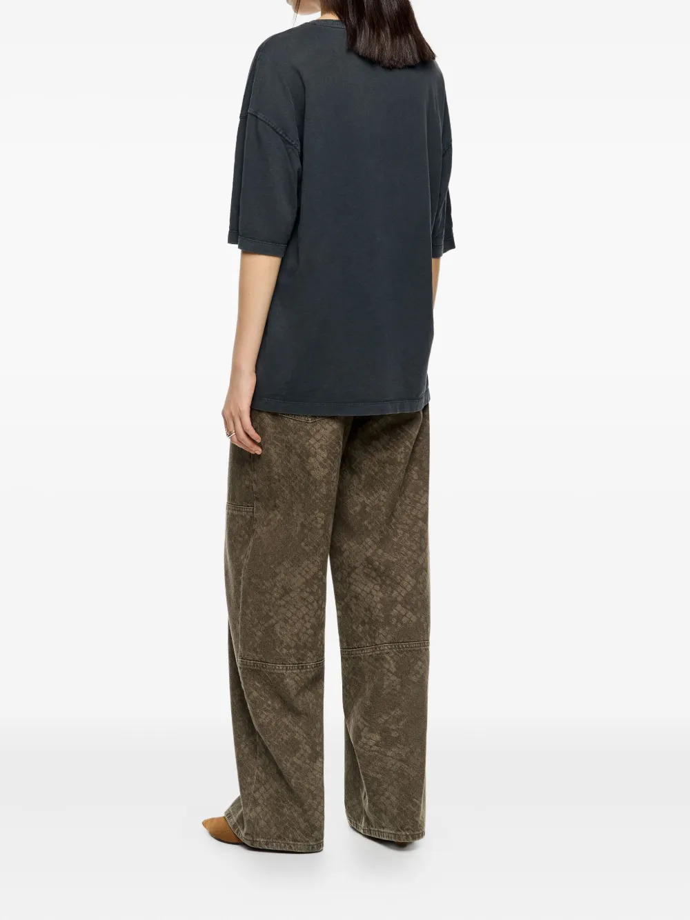 Bimba y Lola Jeans met slangenleer-effect Bruin