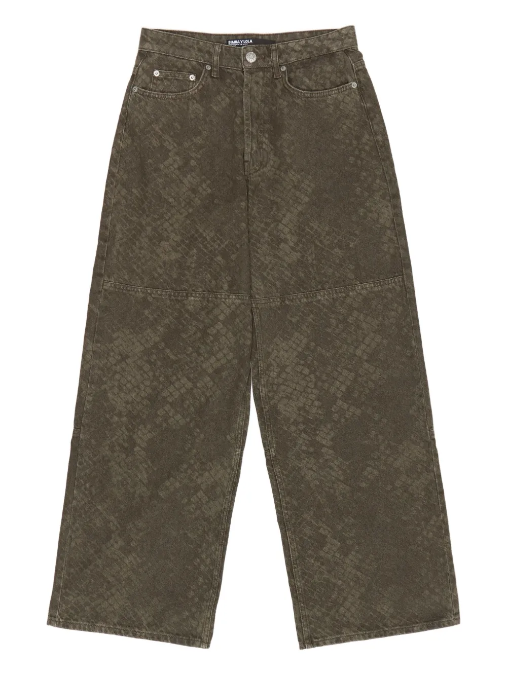 Bimba y Lola snakeskin-pattern jeans | Brown | Image 1