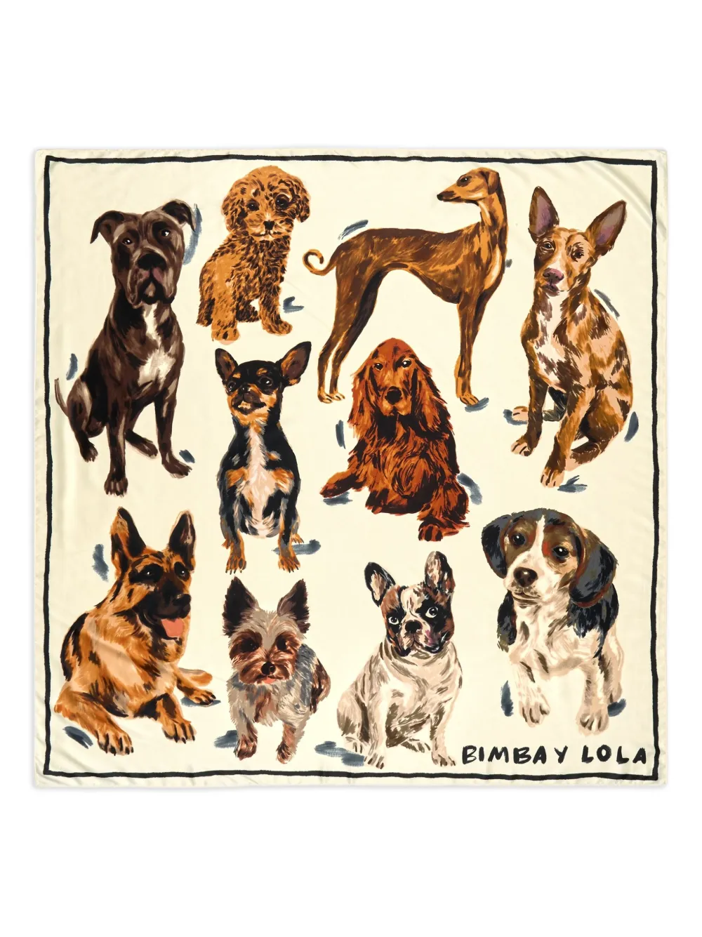 Bimba Y Lola Dog-print Scarf In Multi