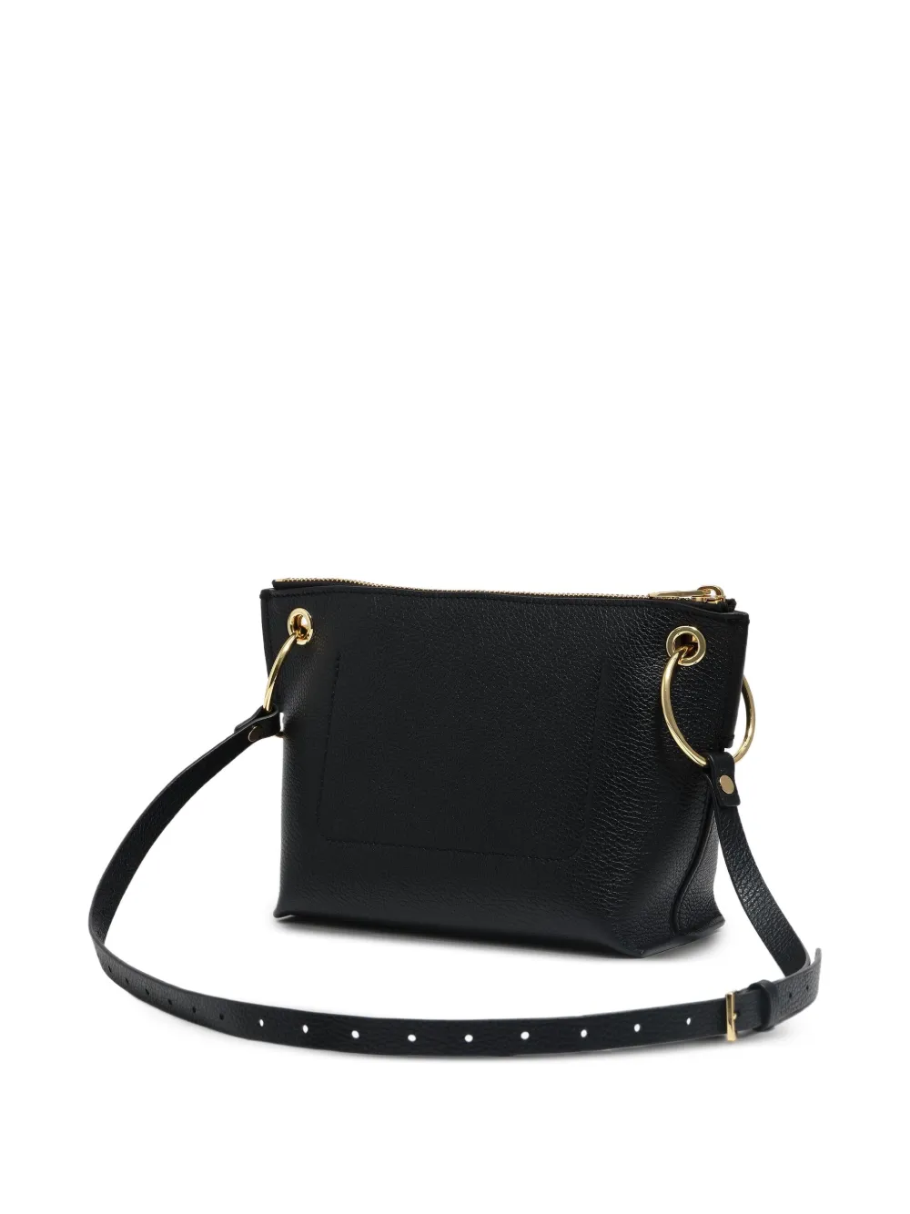 Bimba Y Lola Medium Trapezium Leather Crossbody Bag In Black