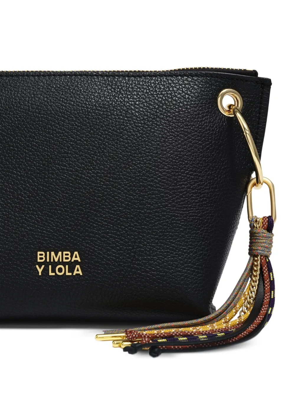 Bimba Y Lola Medium Trapezium Leather Crossbody Bag In Black
