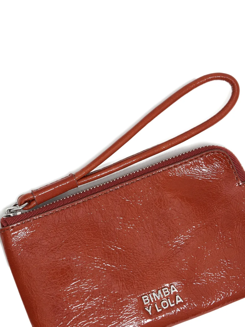 Bimba Y Lola Small Leather-plaque Leather Wallet In Brown