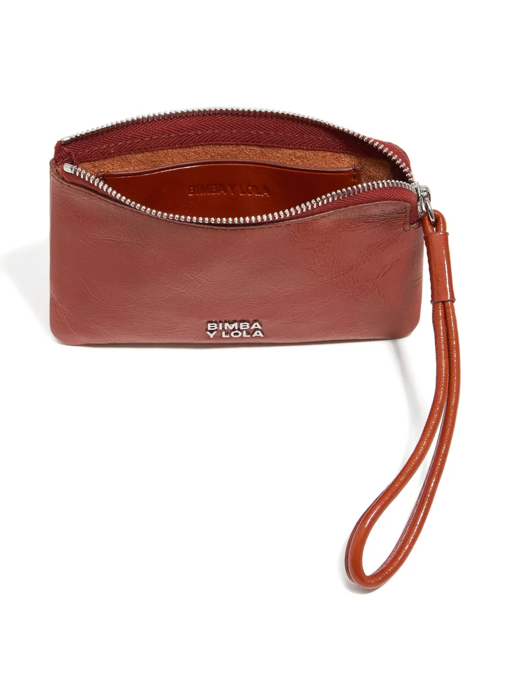 Bimba Y Lola Small Leather-plaque Leather Wallet In Brown