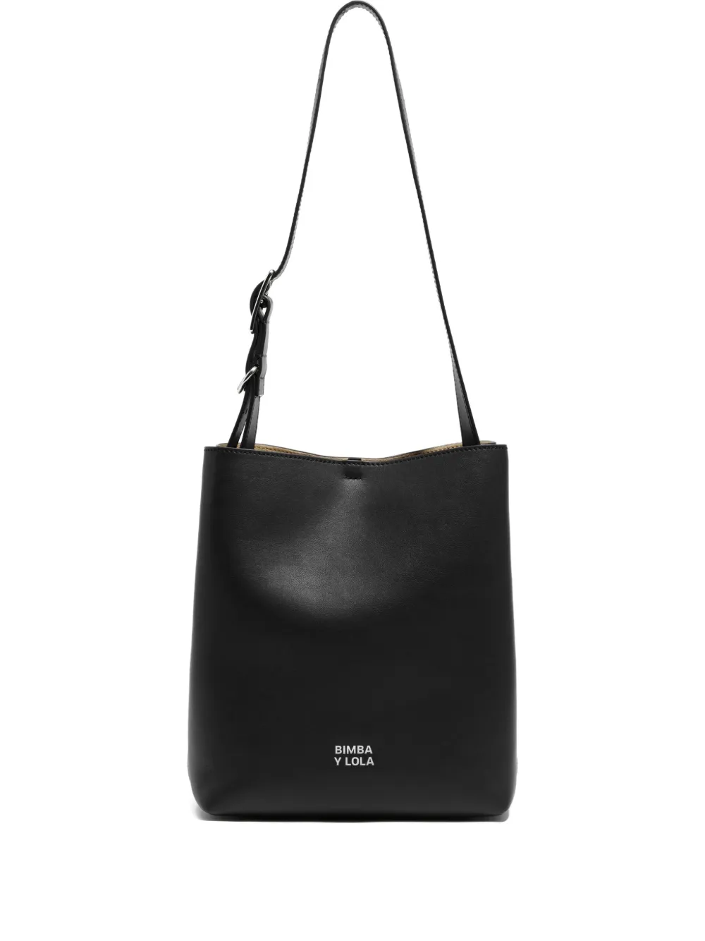 Bimba Y Lola Medium Carlino Leather Shoulder Bag In Black