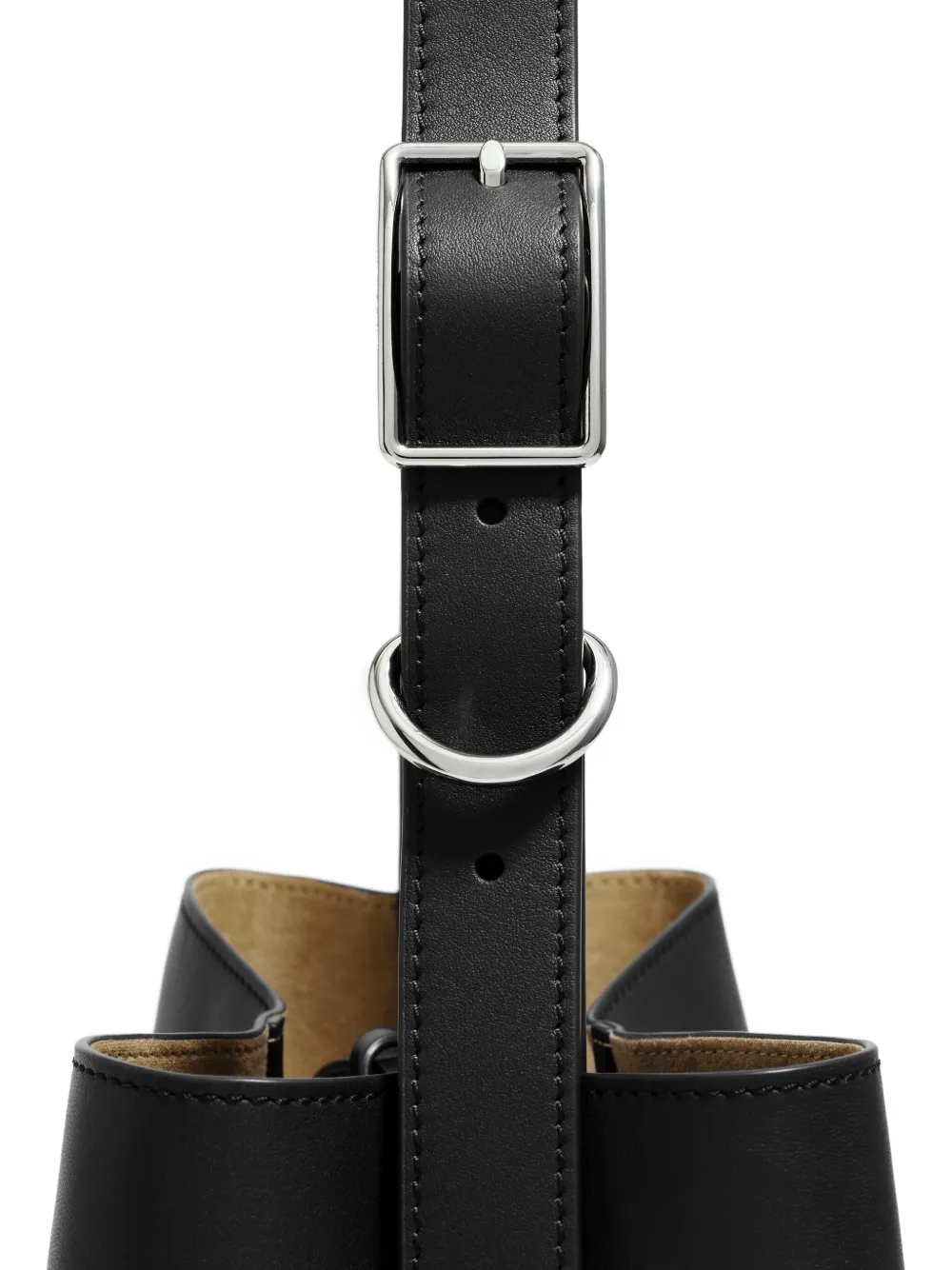 Bimba Y Lola Medium Carlino Leather Shoulder Bag In Black