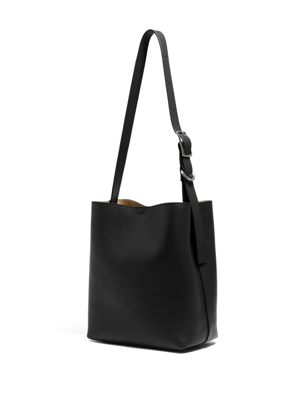 Bimba Y Lola Medium Carlino Leather Shoulder Bag In Black