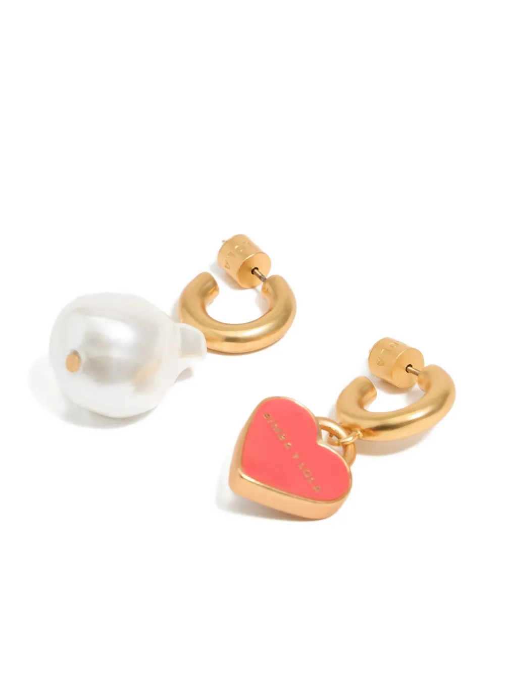 Bimba Y Lola Heart Hoop Earrings In Gold
