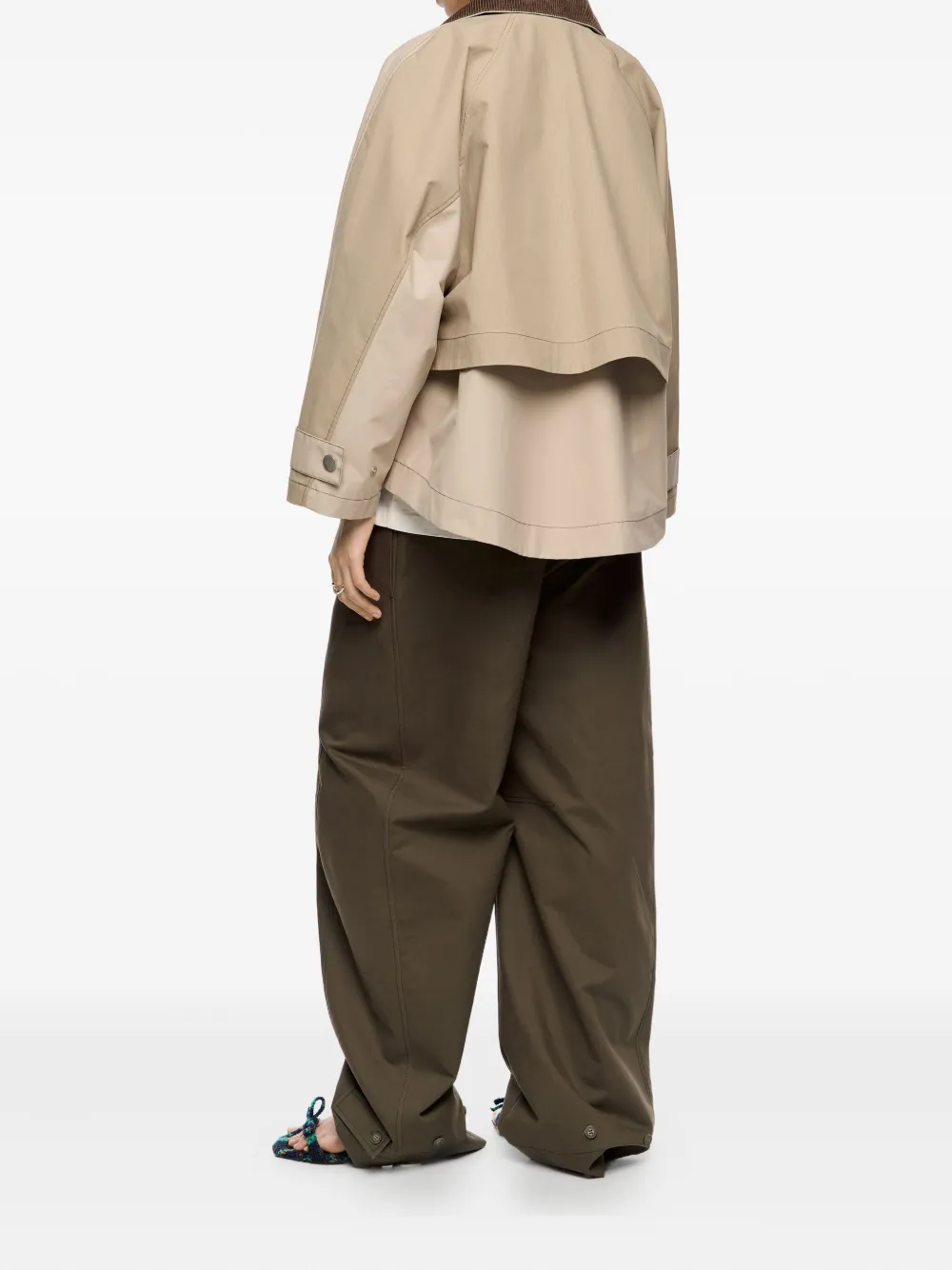 Bimba y Lola Jack met ribfluwelen kraag Beige