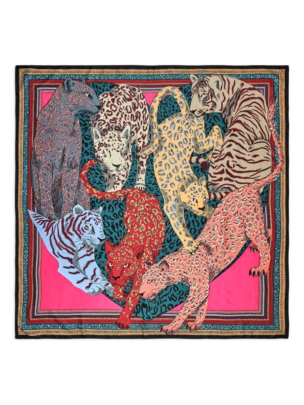 Bimba Y Lola Leopard-print Scarf In Black