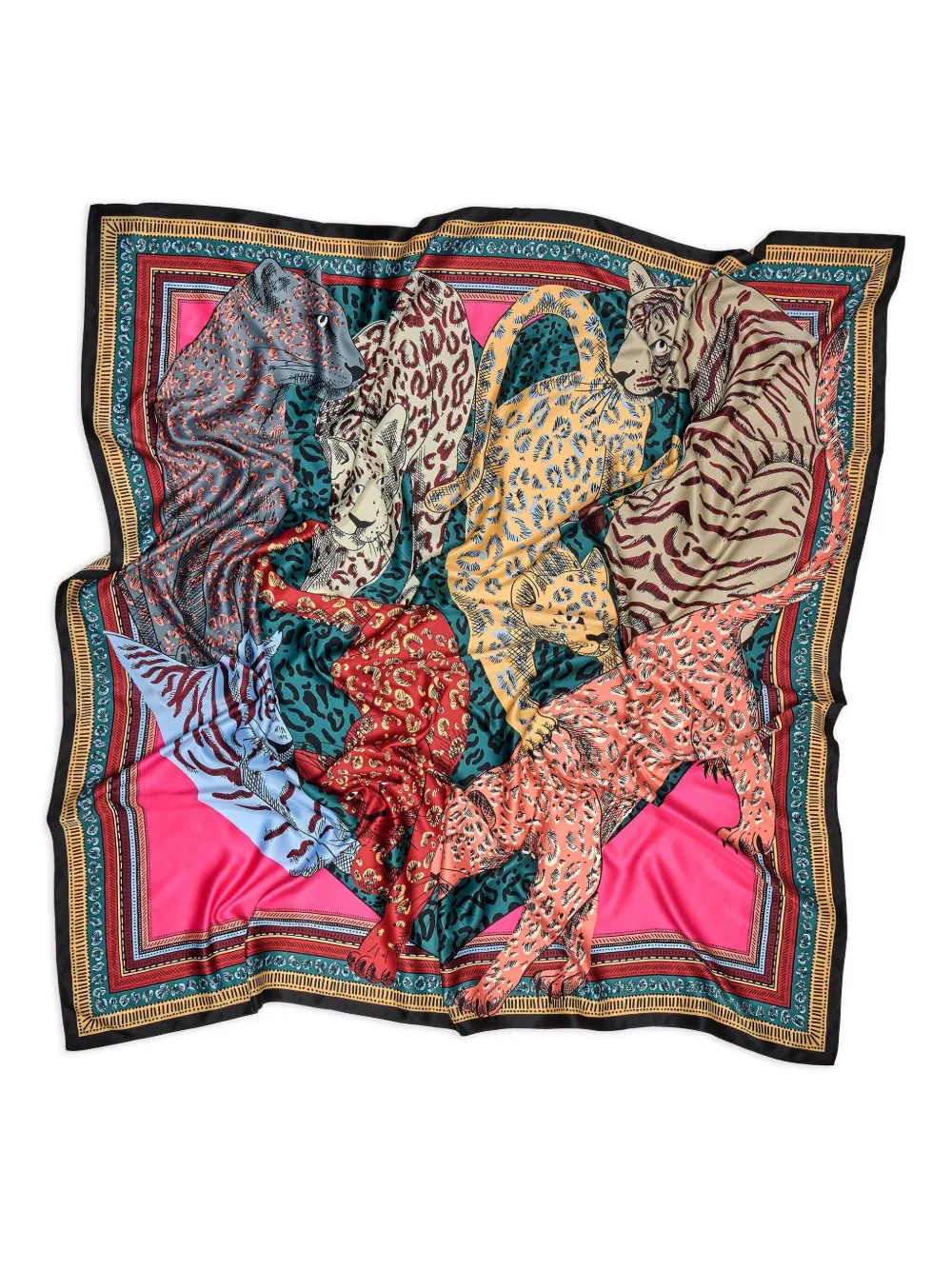 Bimba Y Lola Leopard-print Scarf In Black