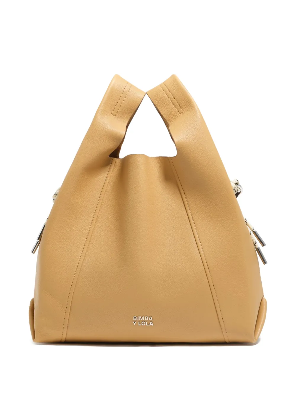 Bimba Y Lola Medium Paper Leather Tote Bag In Yellow