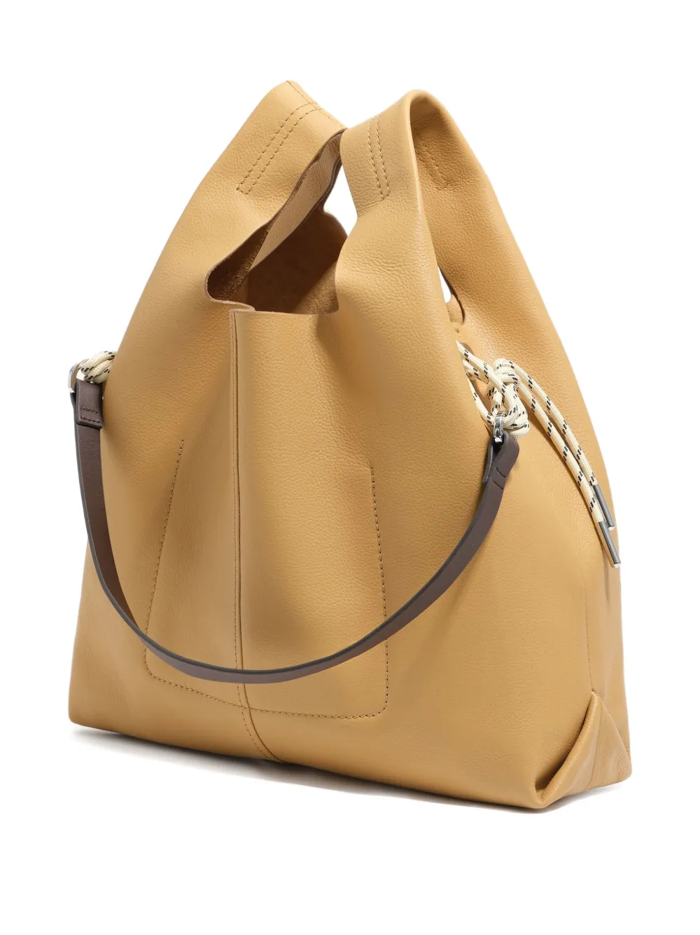 Bimba Y Lola Medium Paper Leather Tote Bag In Yellow
