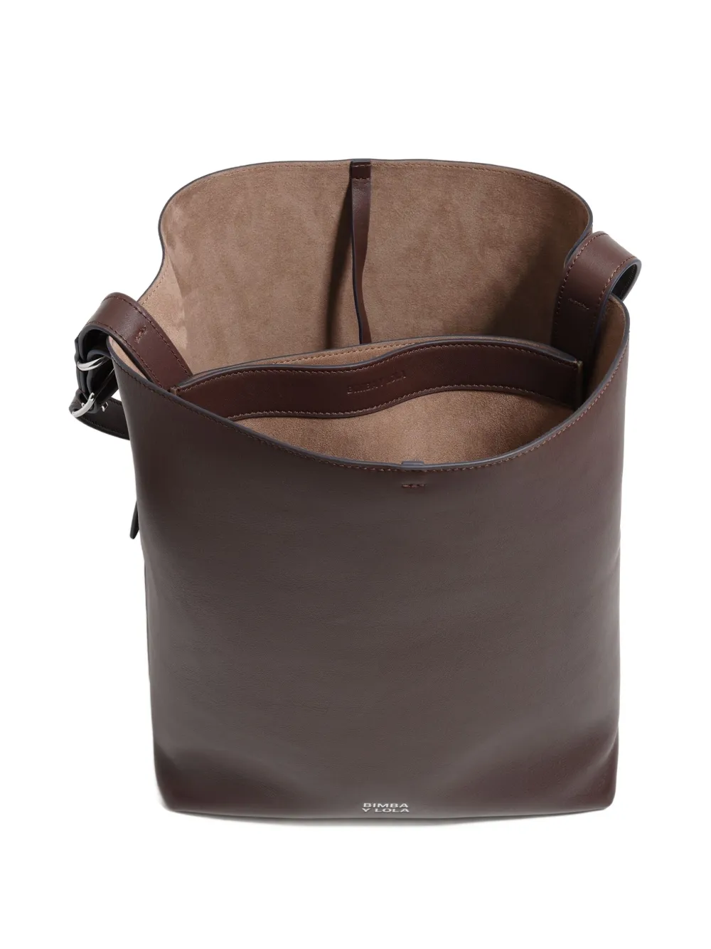 Bimba y Lola Grote Carlino leren schoudertas Bruin