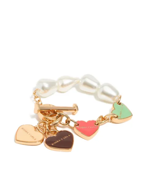 Bimba y Lola heart-charm logo bracelet