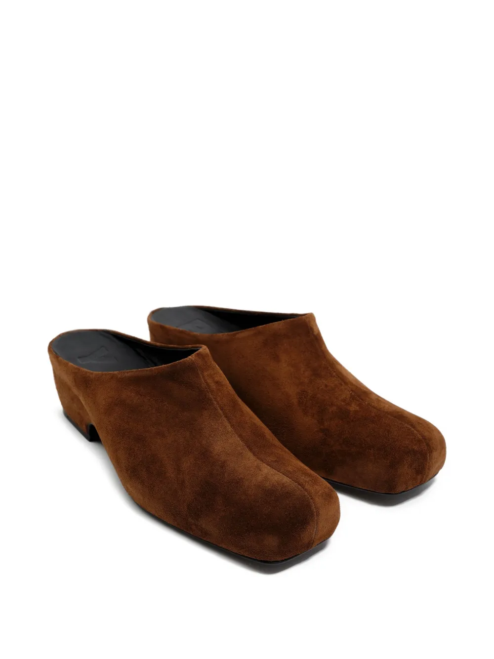 Bimba Y Lola Square-toe Suede Mules In Brown