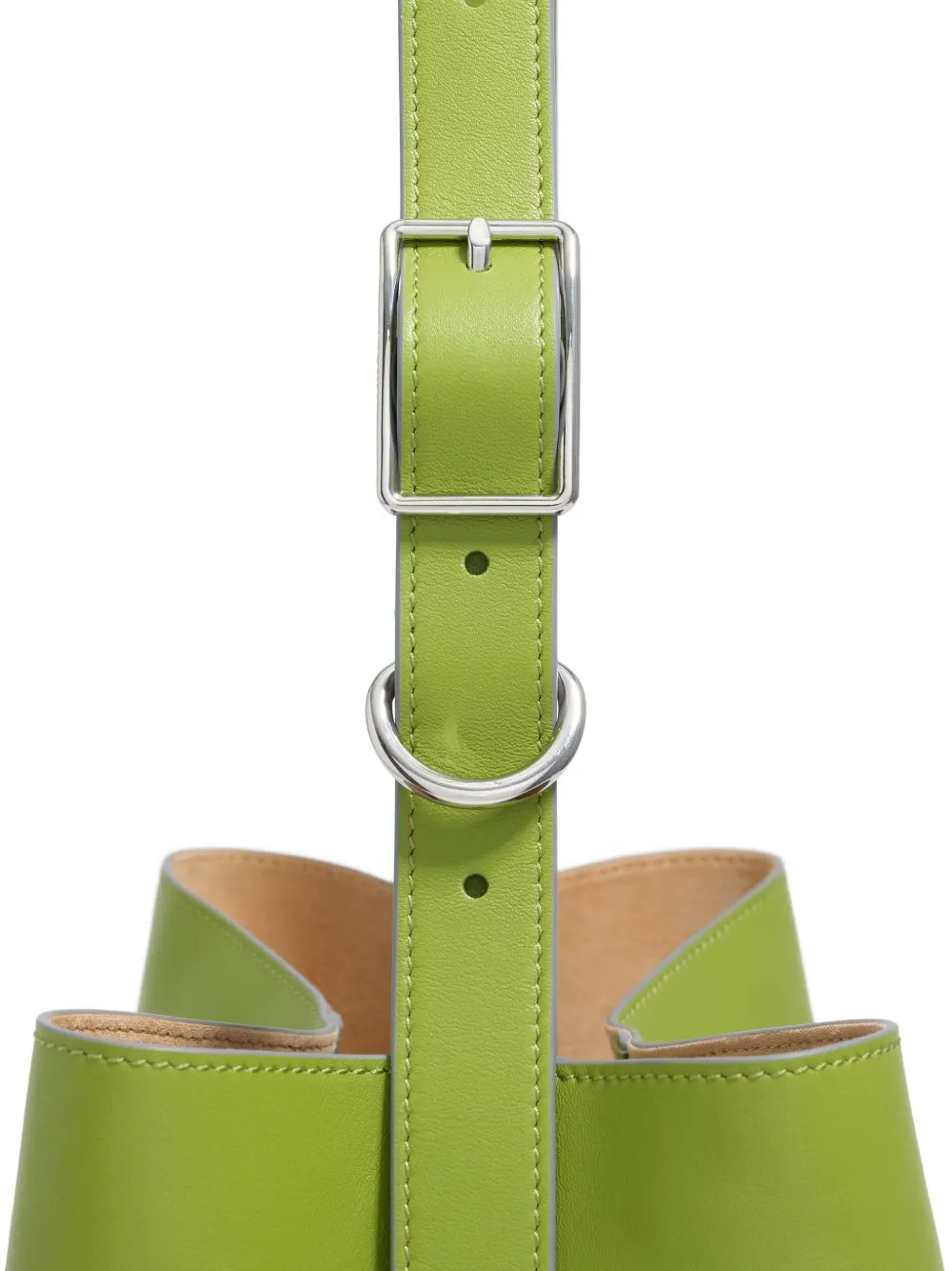Bimba Y Lola Large Carlino Leather Shoulder Bag In Green