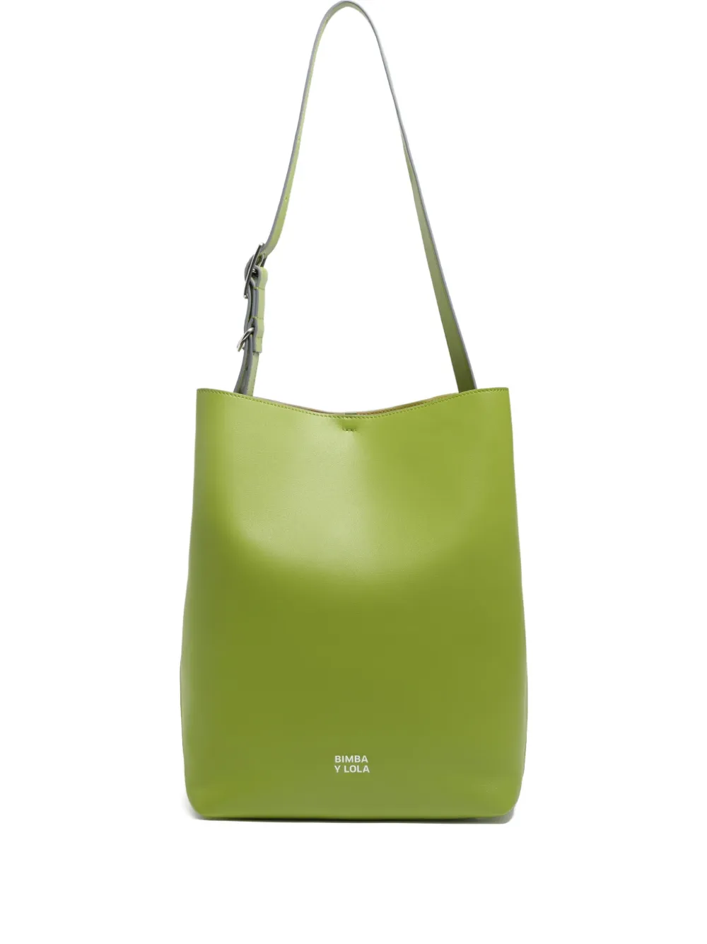 Bimba Y Lola Large Carlino Leather Shoulder Bag In Green