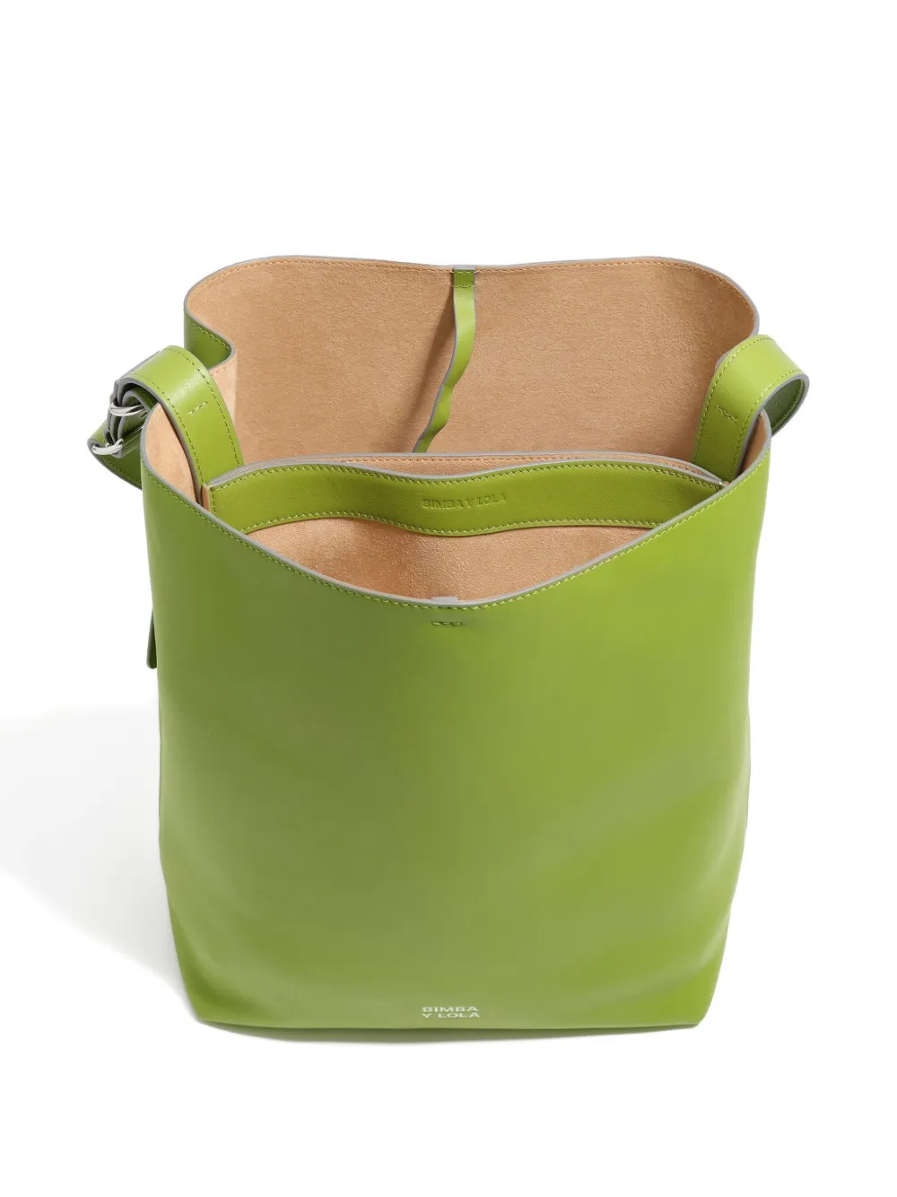 Bimba Y Lola Large Carlino Leather Shoulder Bag In Green
