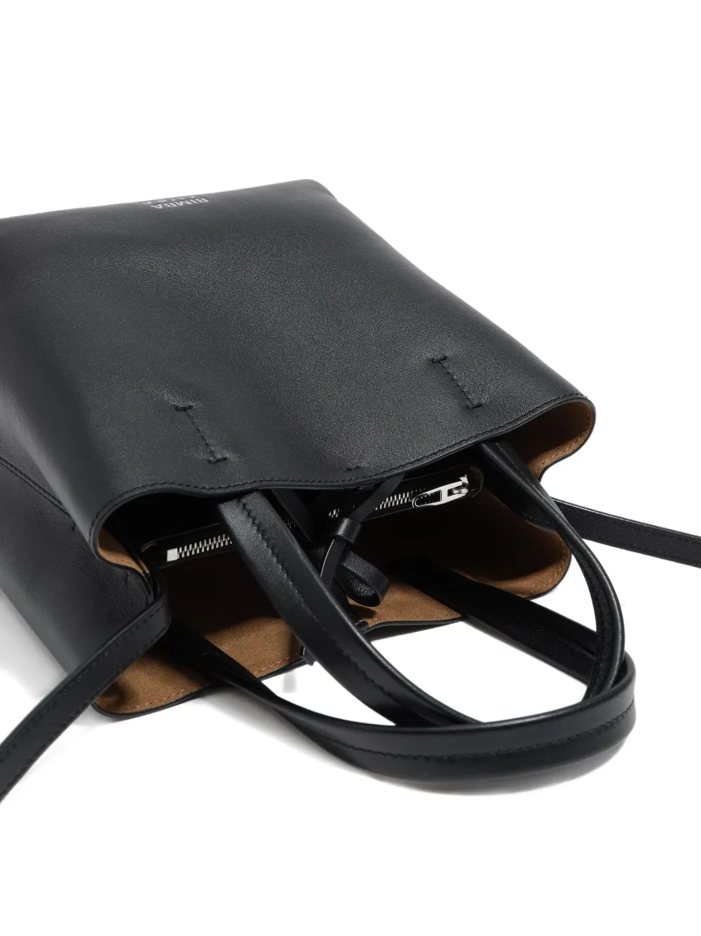 Bimba Y Lola Small Chihuahua Leather Top-handles Tote Bag In Black
