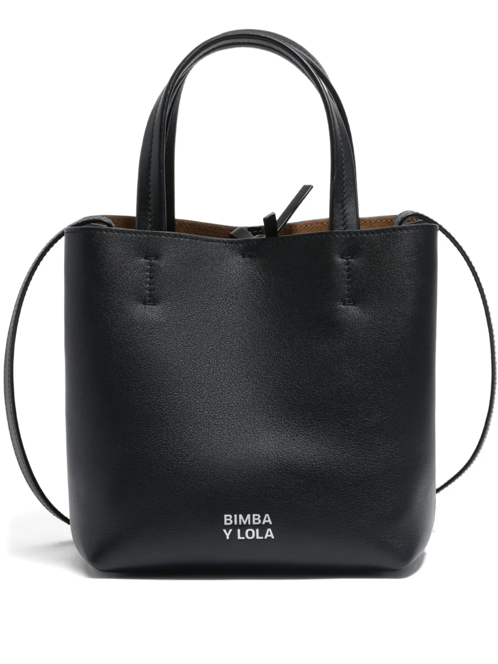 Bimba Y Lola Small Chihuahua Leather Top-handles Tote Bag In Black