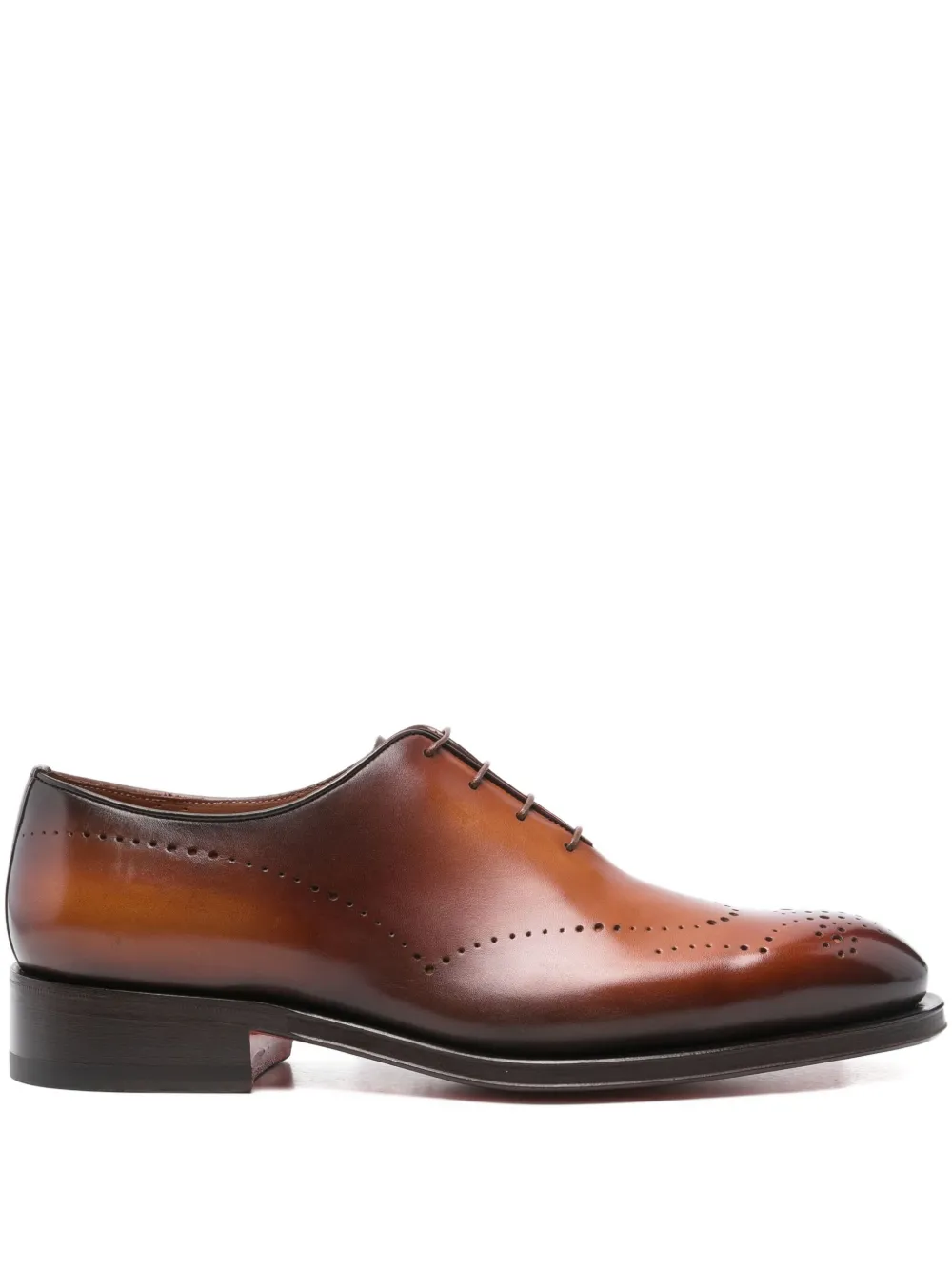 Santoni perforated leather Oxford shoes Brown