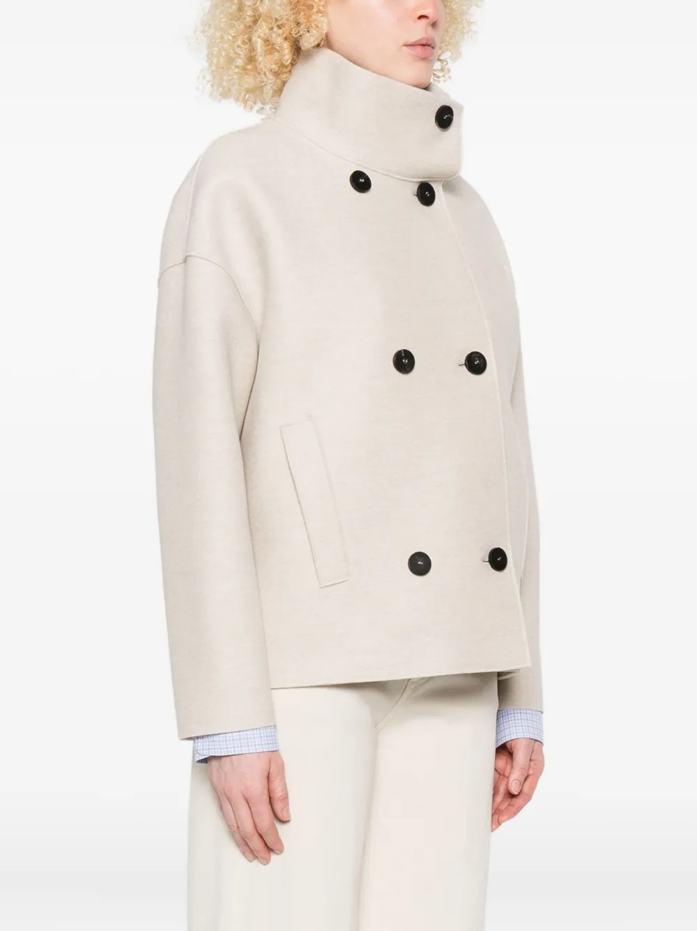 Harris Wharf London Jack met dubbele rij knopen Beige