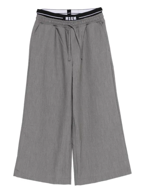 MSGM Kids elastic-waistband wide-leg trousers