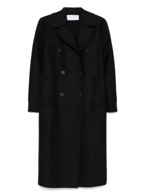 極美品/大きいサイズ　ハリスワーフロンドン　ウール&シルク　トレンチコート HARRIS WHARF LONDON ハリス・ワーフ・ロンドン Woman Long