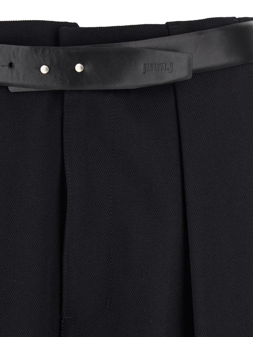 Juun.J Broek met geplooid detail en ceintuur Zwart