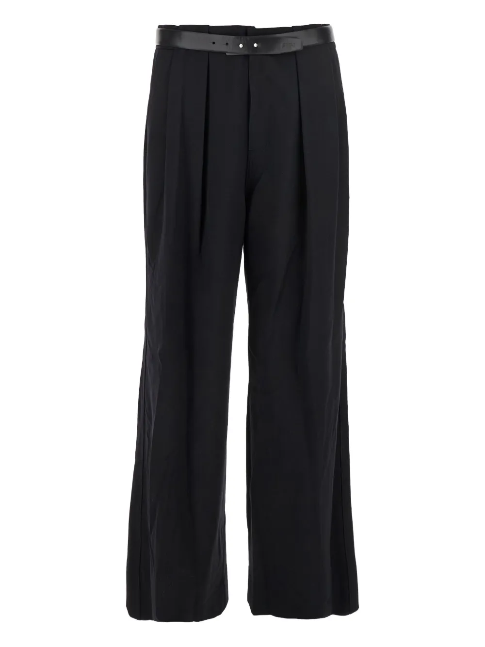 Juun.J Broek met geplooid detail en ceintuur Zwart