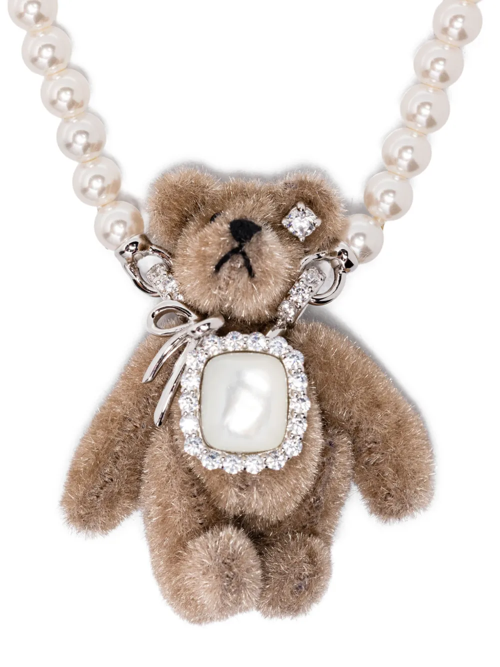 yvmin クマネックレス YVMIN テディベア ネックレス | シルバートーン | FARFETCH JP