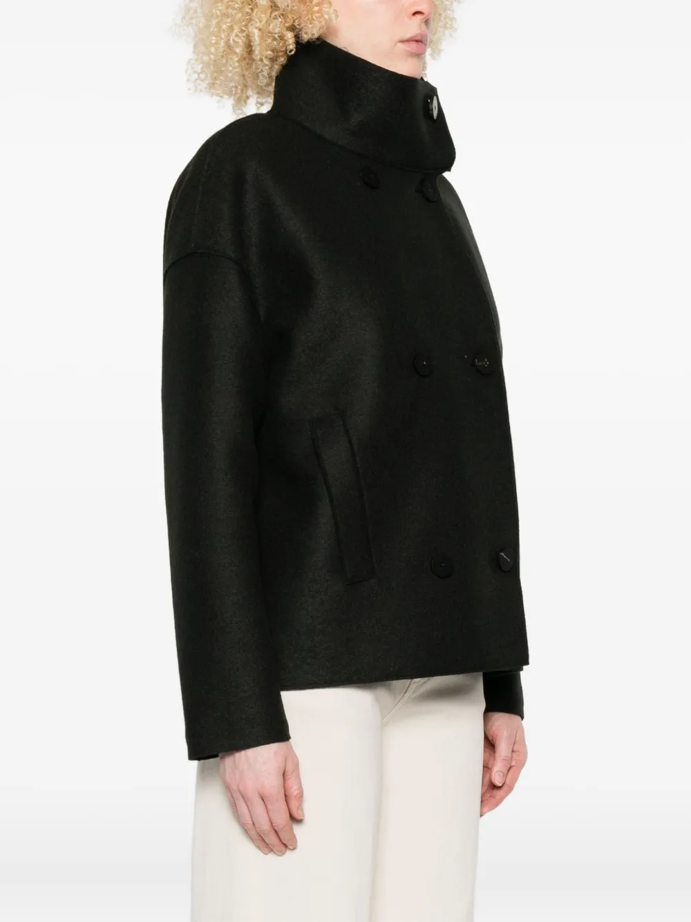 Harris Wharf London double-breasted virgin-wool jacket Groen