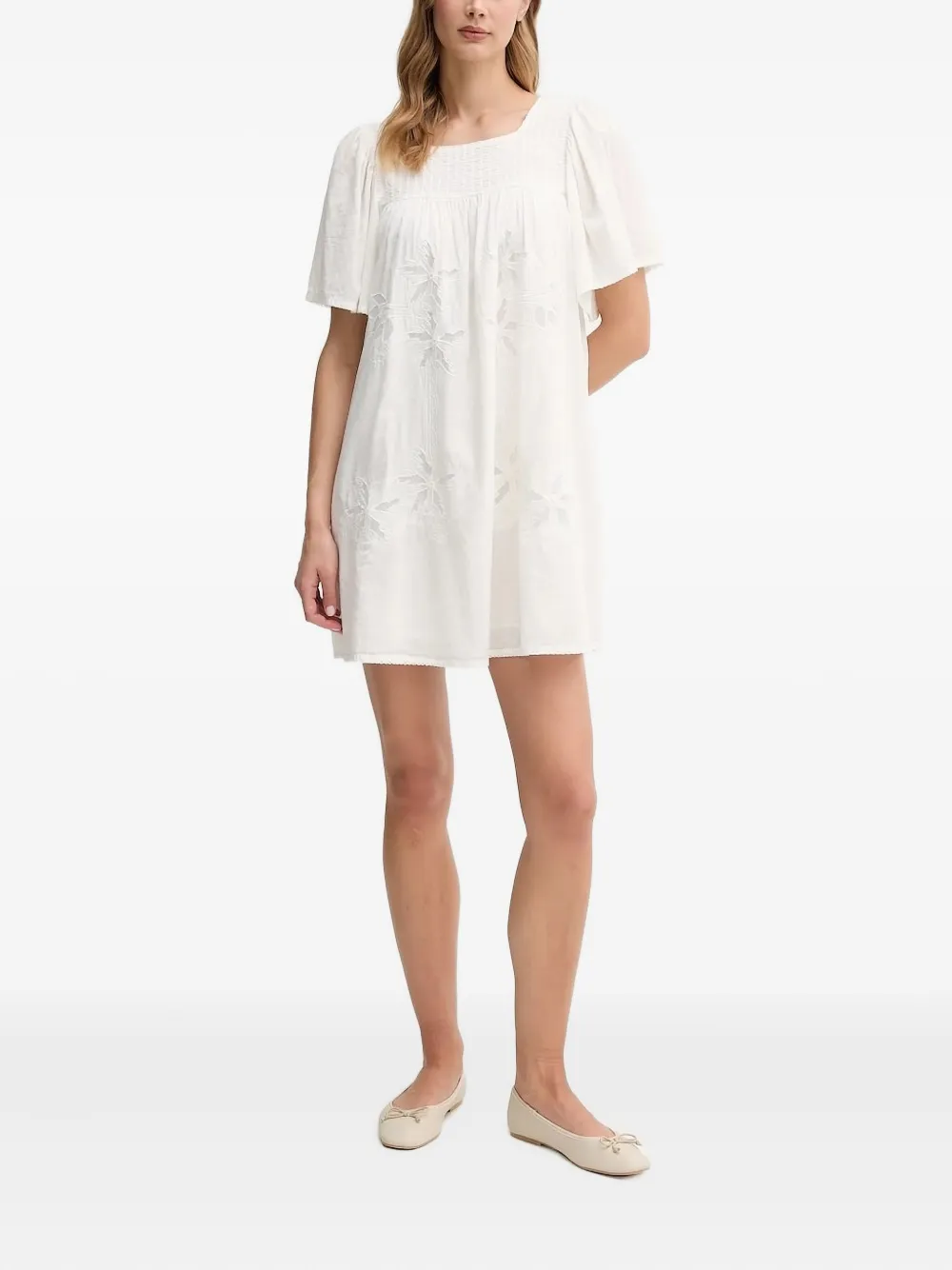 Hoss Intropia Lola embroidered-smocked mini dress | White | Image 1