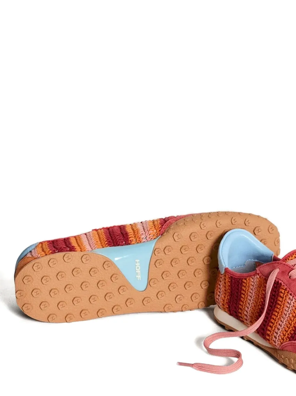 Hoff Bird striped crochet sneakers Orange