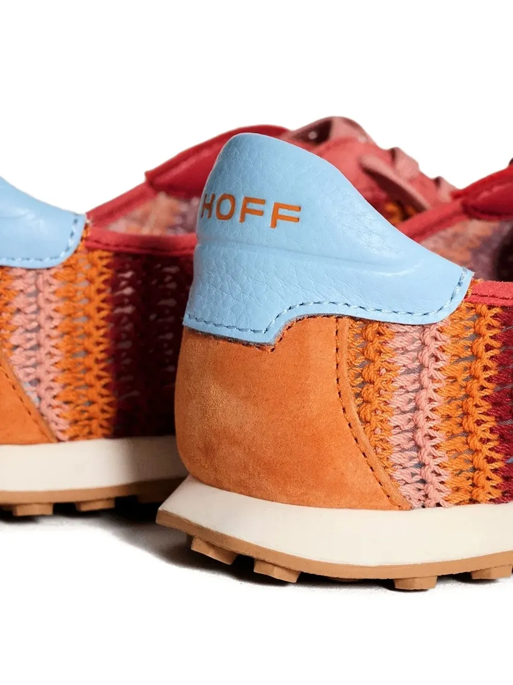 Hoff Bird striped crochet sneakers Orange