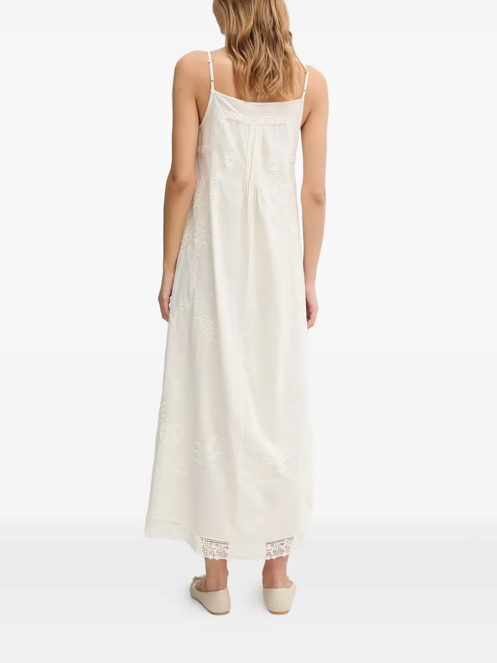 Crochet-Trim Button Dress