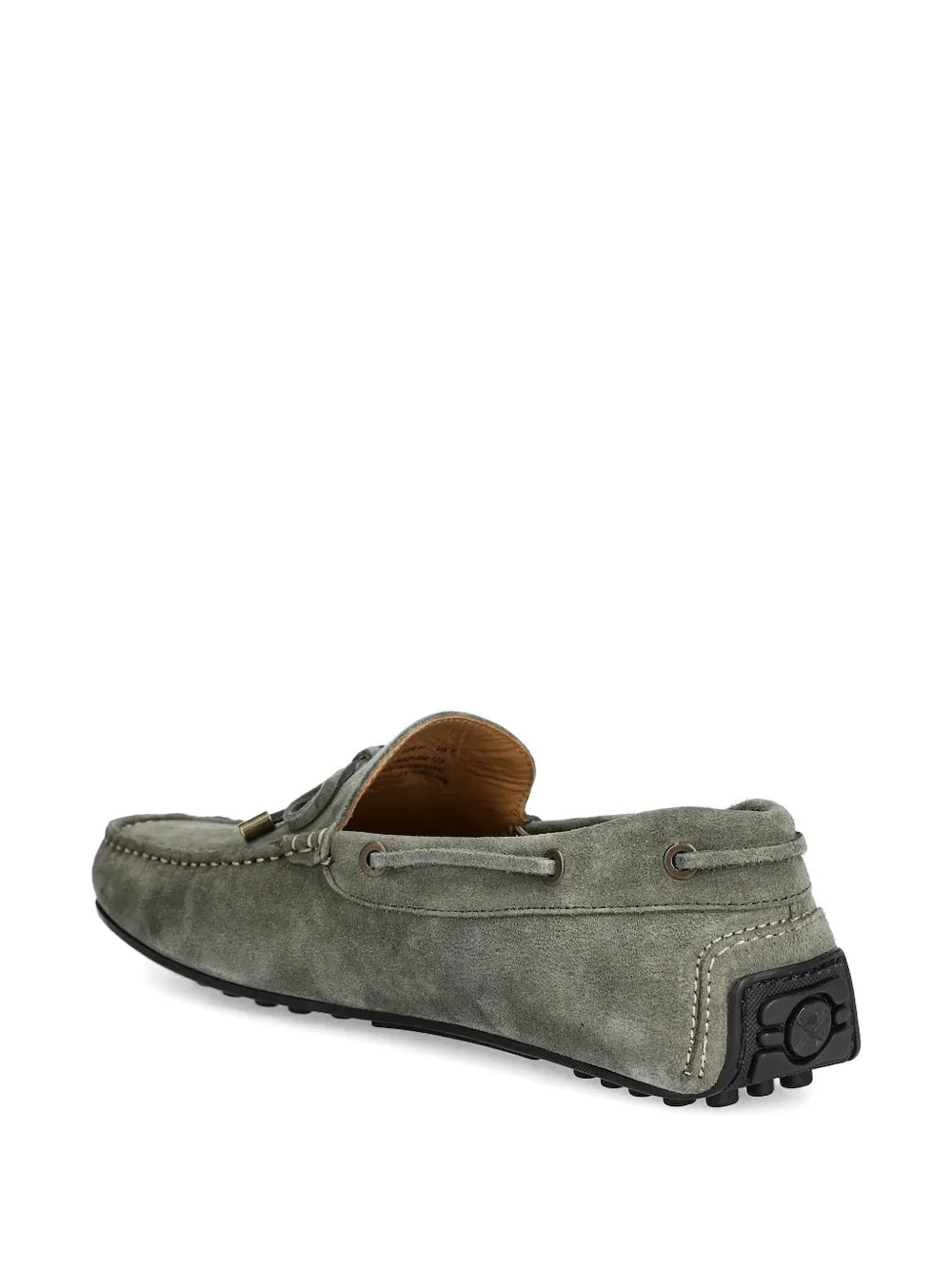 Hackett bow-detail suede loafers Green