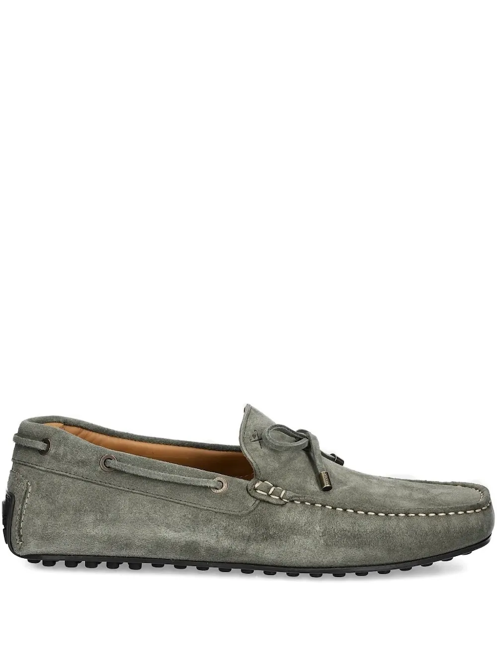 Hackett bow-detail suede loafers Green