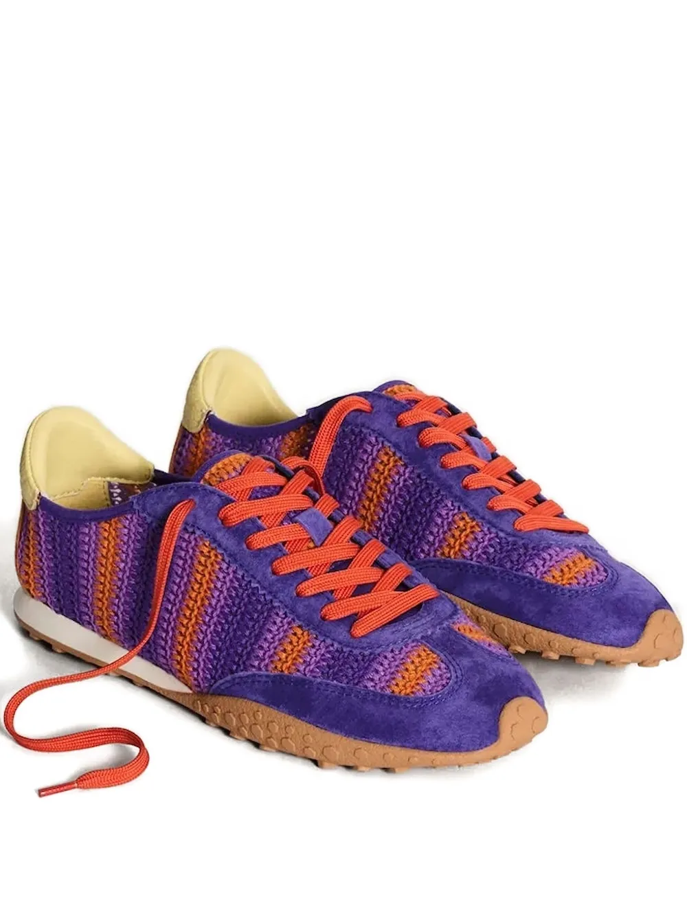 Hoff crochet striped sneakers Purple