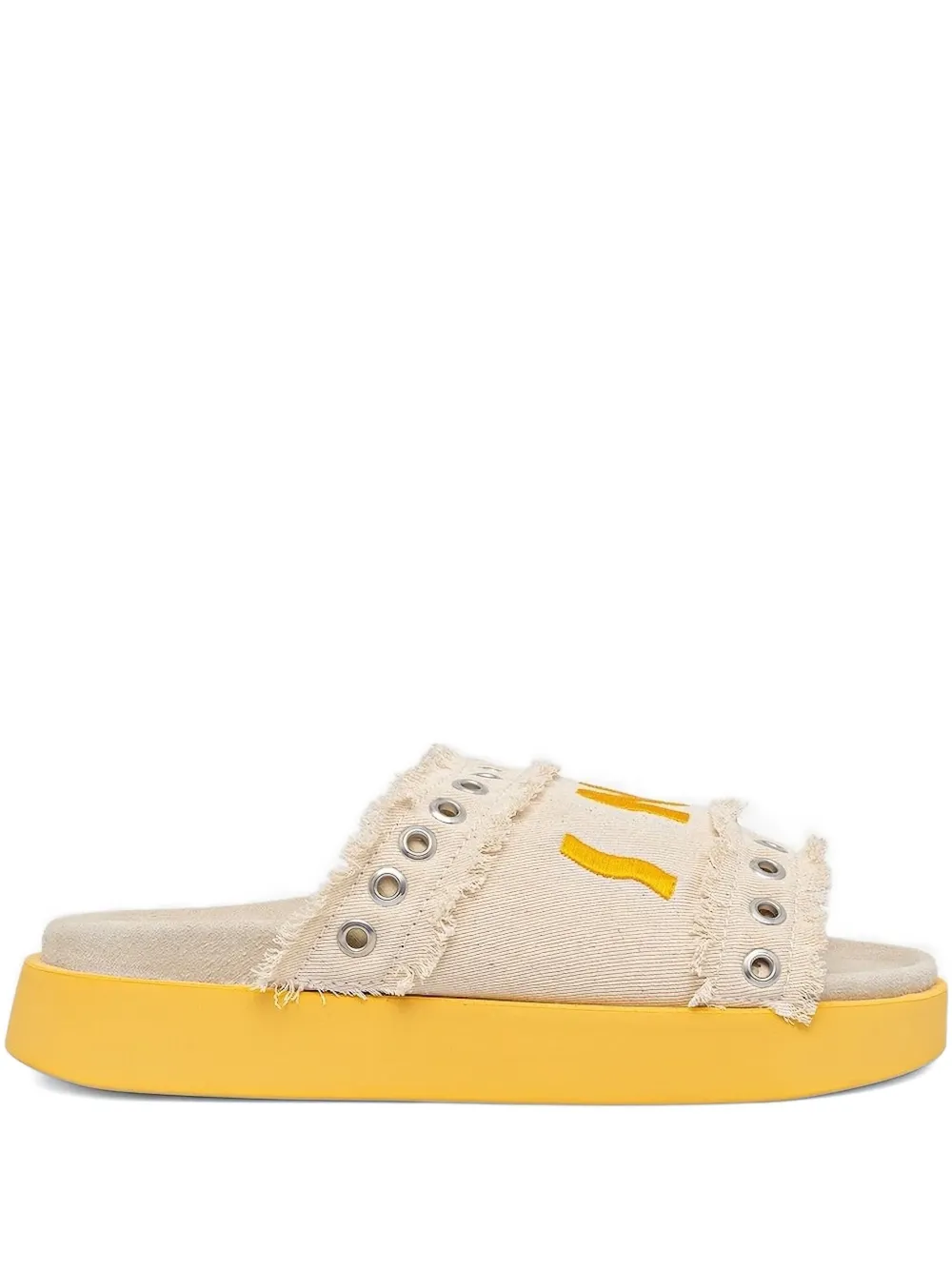 Inuikii frayed-embellished flat sandals | Neutrals | Image 1